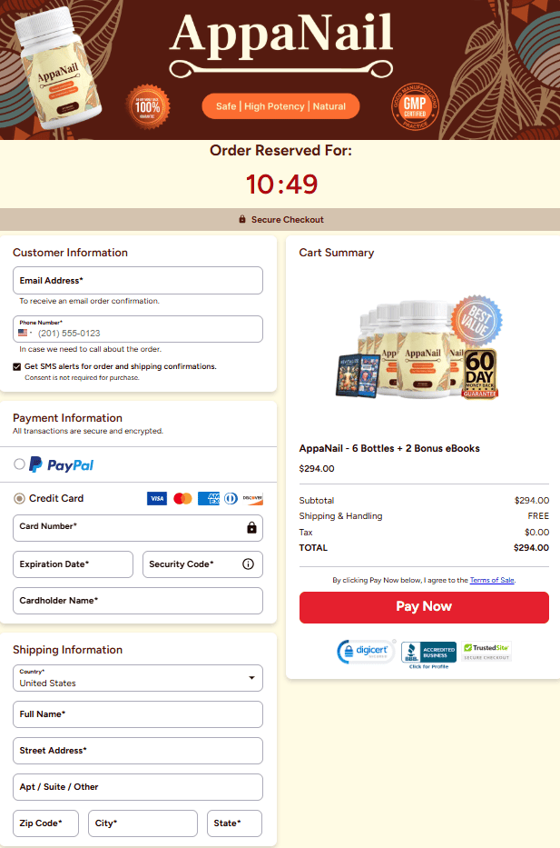appanail secure checkout